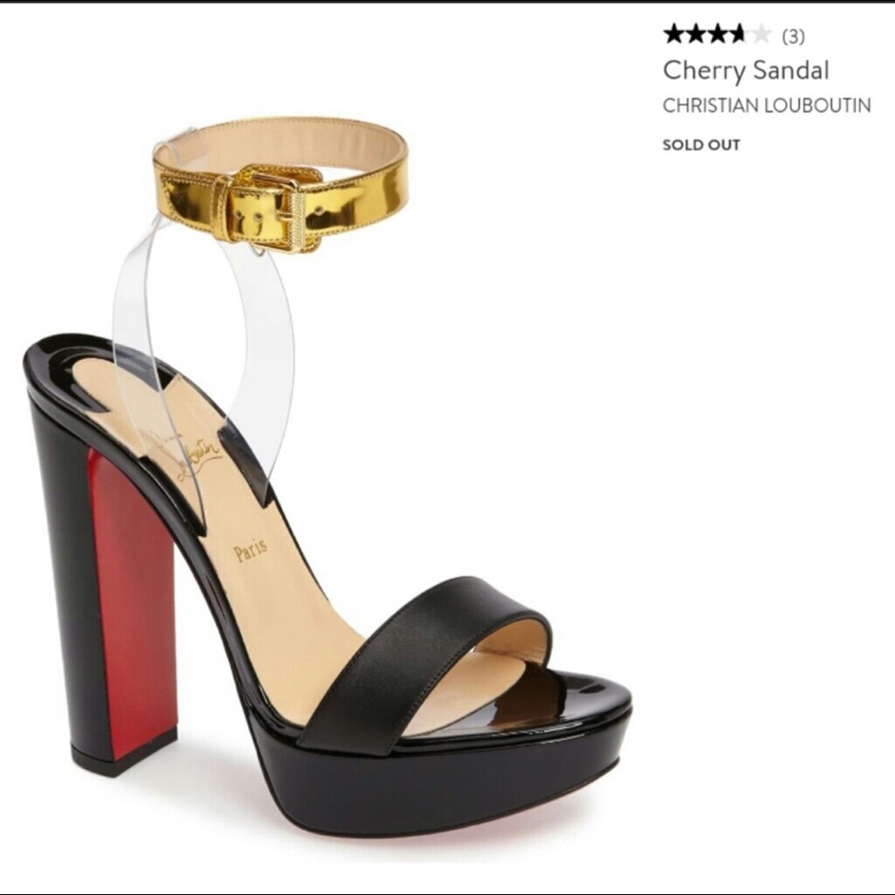 CHRISTIAN LOUBOUTIN CHERRY ANKLE STRAP SANDALS